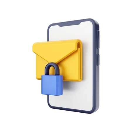 Lock Mail  3D Illustration