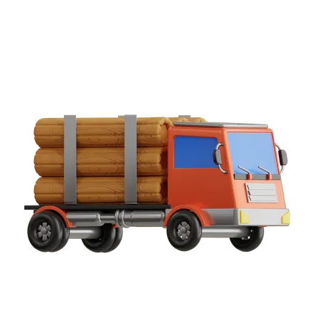 Log Truck  3D Icon