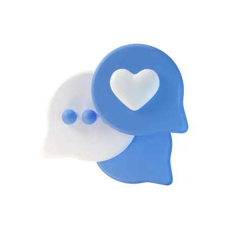 Love Chat Bubble  3D Icon