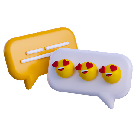 Love Chat Emoji  3D Illustration