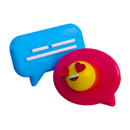 Love Chat Emoji  3D Illustration