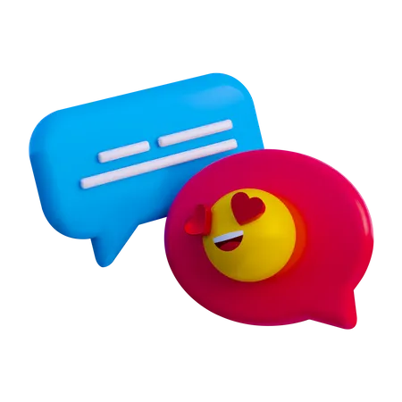 Love Chat Emoji  3D Illustration