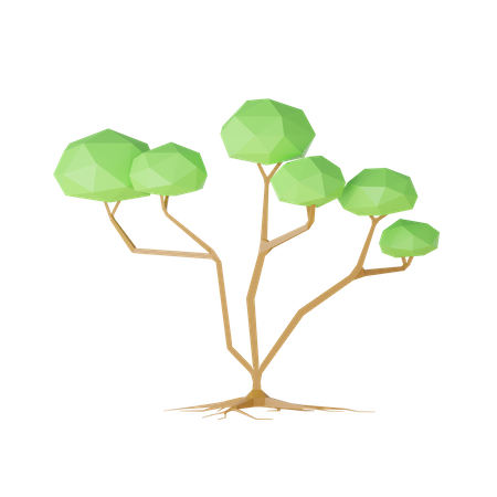 Lowpoly Baum und Felsen  3D Icon