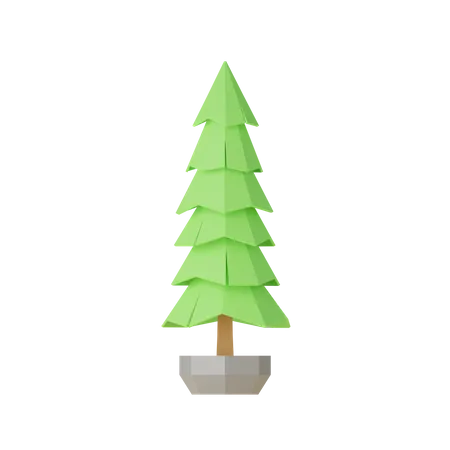 Lowpoly Baum und Felsen  3D Icon