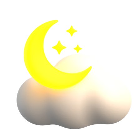 Lua nublada  3D Icon