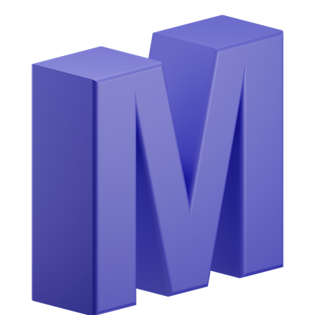 M alphabet  3D Illustration