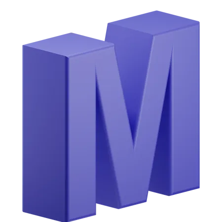 M alphabet  3D Illustration