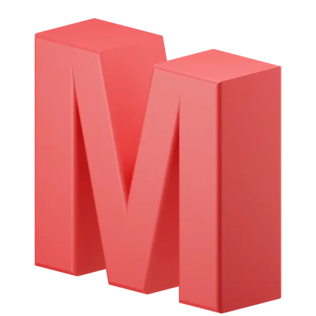 M alphabet  3D Icon