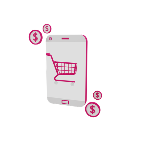 M-commerce  3D Illustration