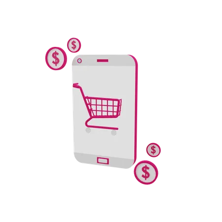 M-commerce  3D Illustration