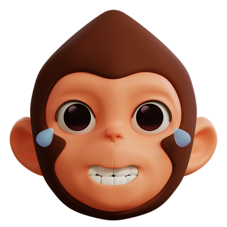 Macaco engraçado rindo alto  3D Icon