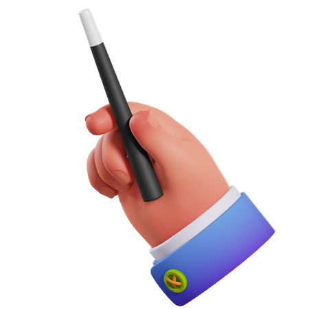 Magic Wand Holding Gesture  3D Illustration