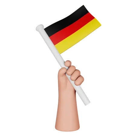 Main tenant le drapeau de l'allemagne  3D Icon