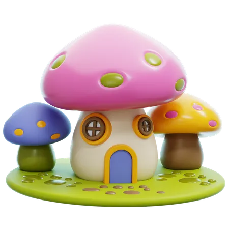 Maison aux champignons  3D Icon