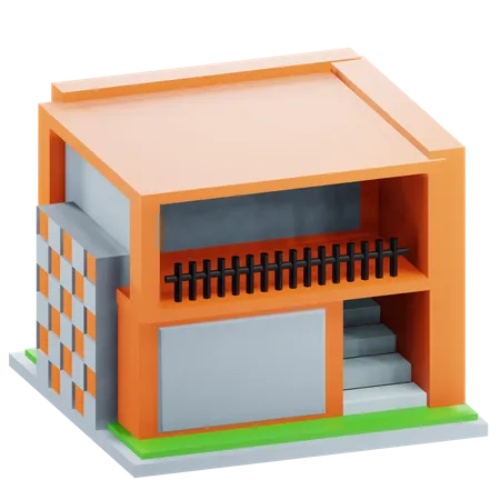 Maison minimaliste  3D Icon