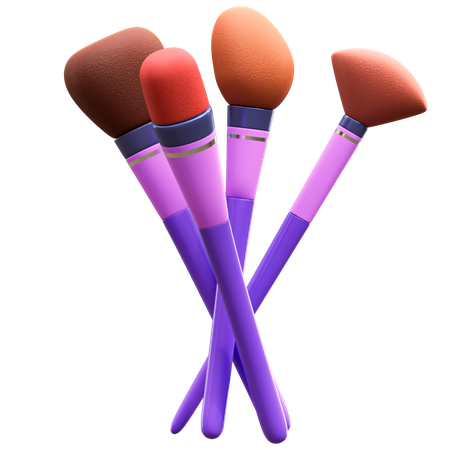 Makeup Brushes  3D Illustration