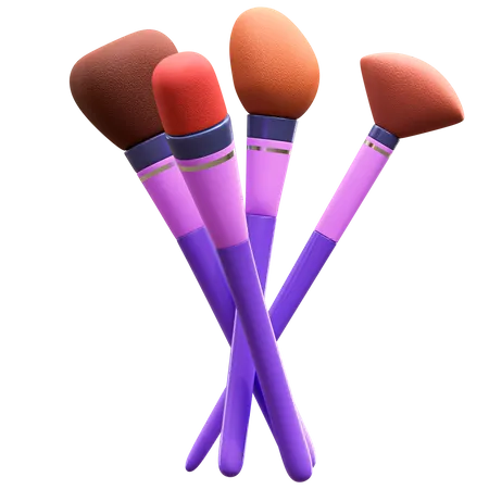 Makeup Brushes  3D Illustration