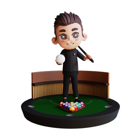 Male Billiard  3D Illustration