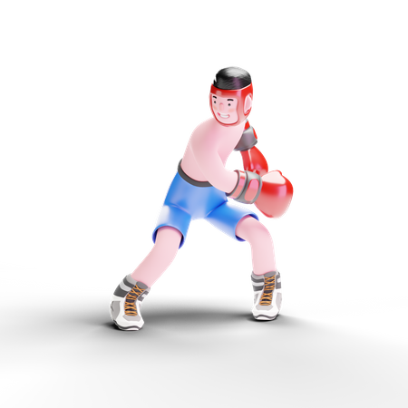 Male Boxer standing  3D Illustration