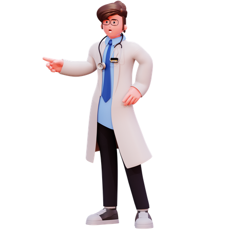 Male Doctor showing something  3D Illustration