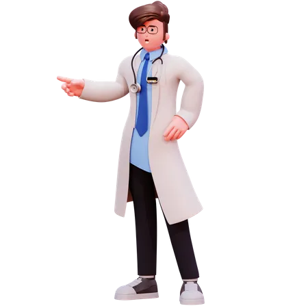 Male Doctor showing something  3D Illustration