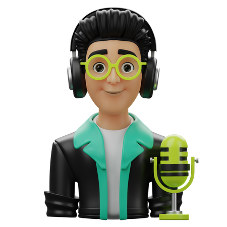 Male Podcast Host  3D Icon