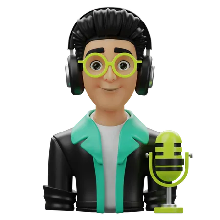 Male Podcast Host  3D Icon