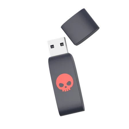 Malware on Flashdisk  3D Icon