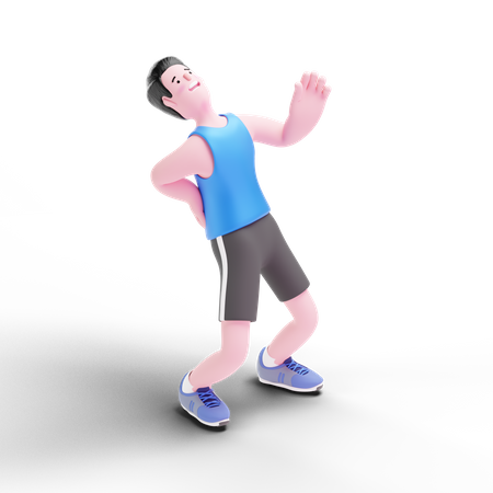 Man Back Exercise  3D Illustration