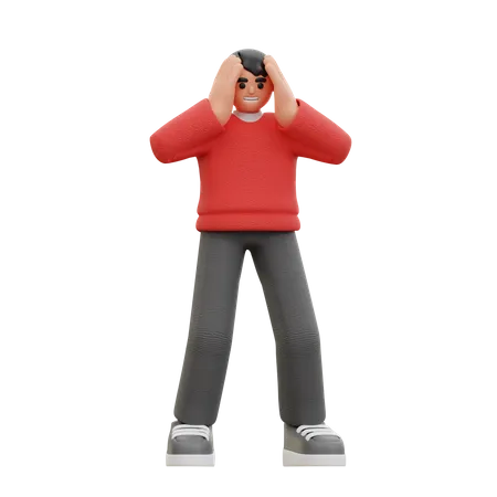 Man confused pose  3D Icon