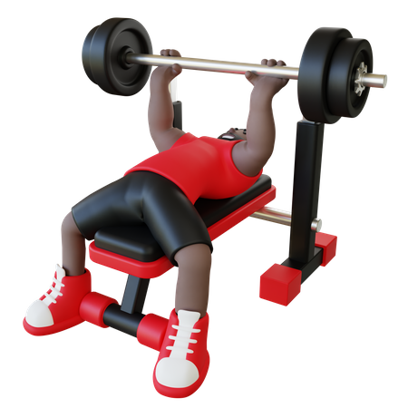 Man Doing Bench Press  3D Illustration