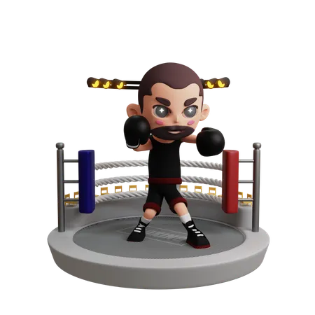 Man Doing Boxing  3D Illustration