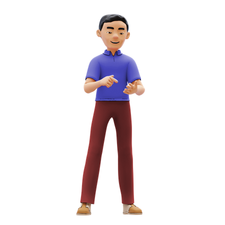 Man doing chatting gesture  3D Illustration