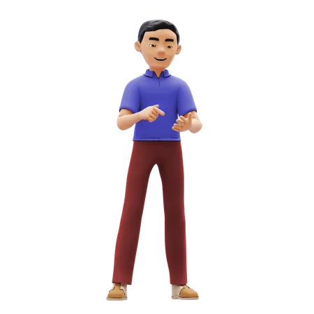 Man doing chatting gesture  3D Illustration