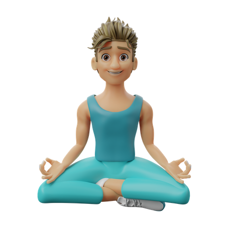 Man Doing Meditation  3D Illustration