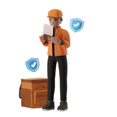 Man Doing Secure Delivery  3D Illustration