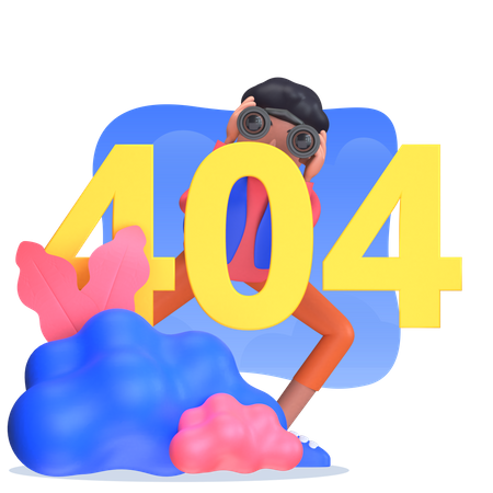 Man facing 404 error  3D Illustration