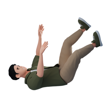 Man Fallen  3D Illustration