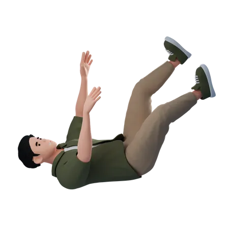 Man Fallen  3D Illustration