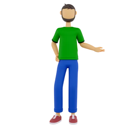 Man Giving Introduction  3D Illustration