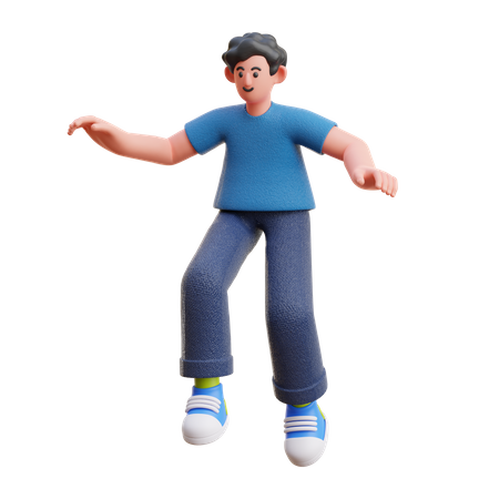 Man giving jumping pose  3D Illustration