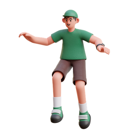 Man giving jumping pose  3D Illustration