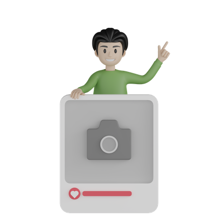 Man giving photo pose  3D Illustration