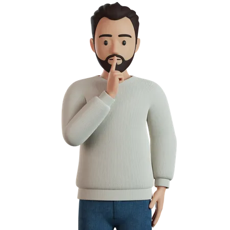 Man Giving Pose  3D Illustration