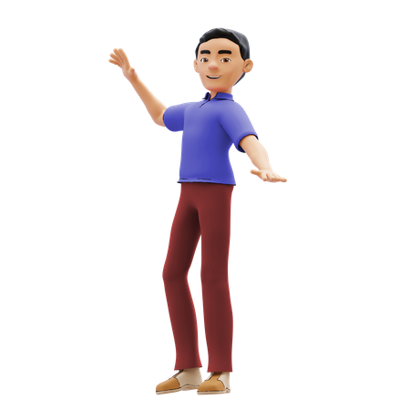 Man giving pose  3D Illustration