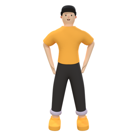 Man giving pose  3D Illustration