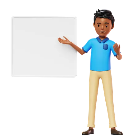 Man giving presentation  3D Illustration