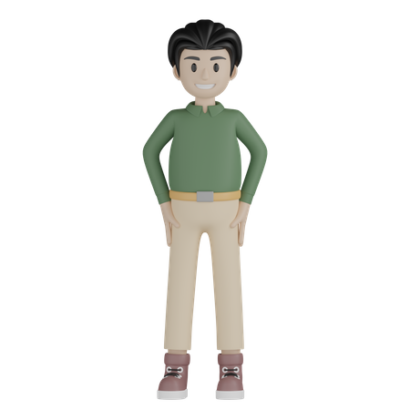 Man Giving Standing Pose  3D Illustration