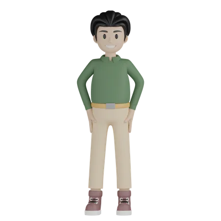 Man Giving Standing Pose  3D Illustration