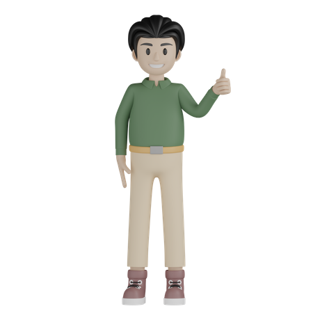 Man Giving Thumb Up Pose  3D Illustration